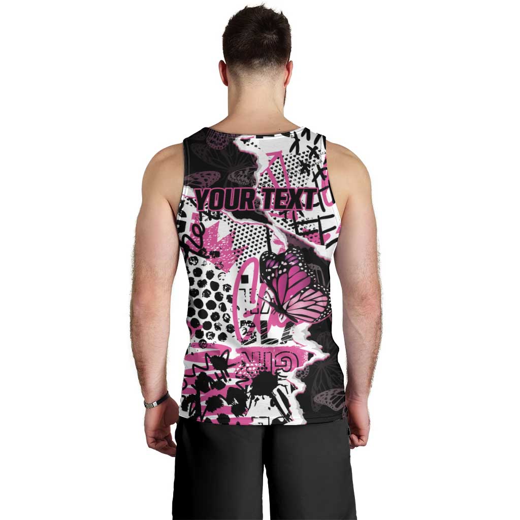 Personalized Pink Power Graffiti Men Tank Top Breast Cancer Awareness - Wonder Print Shop