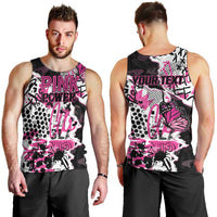 Personalized Pink Power Graffiti Men Tank Top Breast Cancer Awareness - Wonder Print Shop