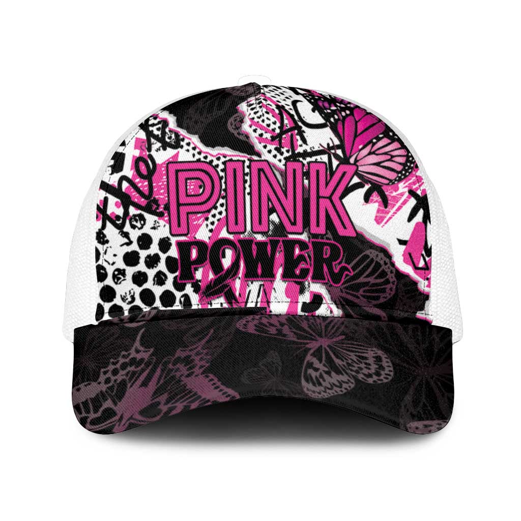Pink Power Graffiti Mesh Trucker Cap Breast Cancer Awareness - Wonder Print Shop