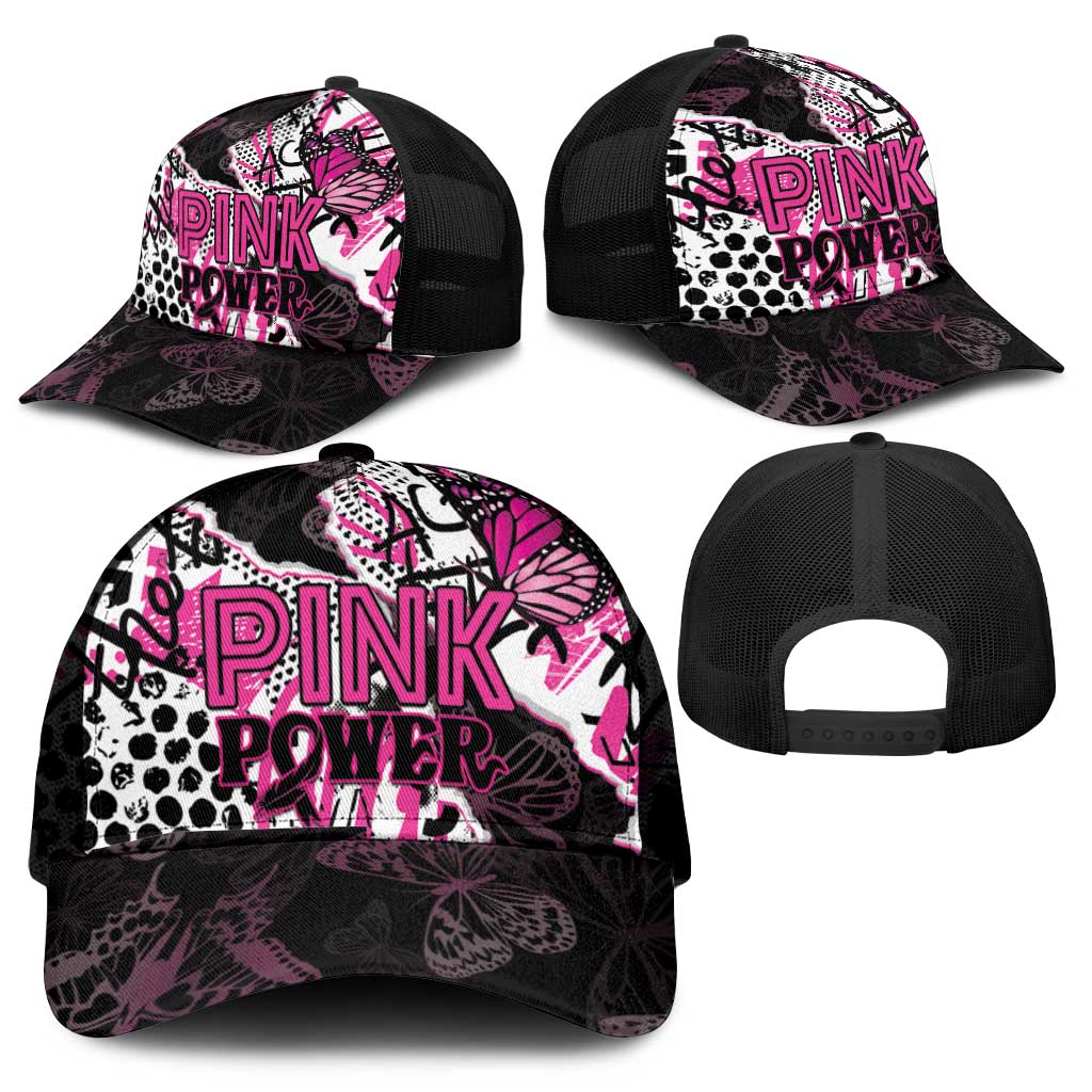 Pink Power Graffiti Mesh Trucker Cap Breast Cancer Awareness - Wonder Print Shop