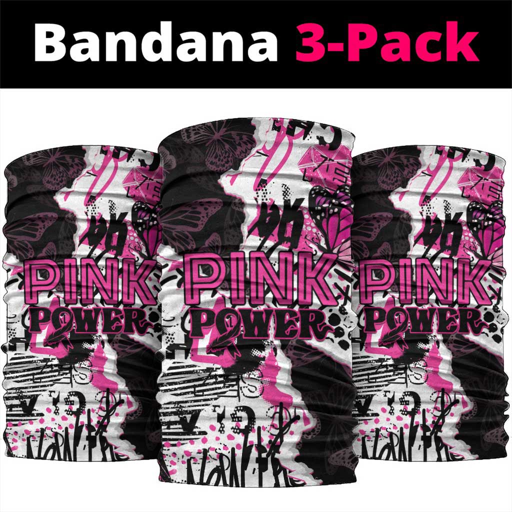 Pink Power Graffiti Neck Gaiter Breast Cancer Awareness LT01