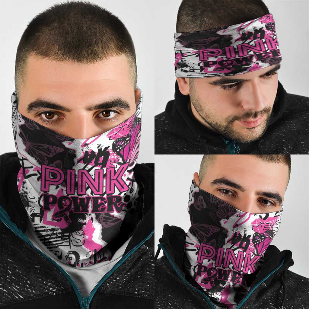 Pink Power Graffiti Neck Gaiter Breast Cancer Awareness LT01