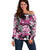 Personalized Pink Power Graffiti Off Shoulder Sweater Breast Cancer Awareness - Wonder Print Shop