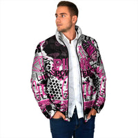 Personalized Pink Power Graffiti Padded Jacket Breast Cancer Awareness - Wonder Print Shop