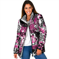 Personalized Pink Power Graffiti Padded Jacket Breast Cancer Awareness - Wonder Print Shop