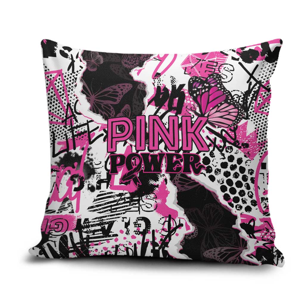 Pink Power Graffiti Pillow Cover Breast Cancer Awareness - Wonder Print Shop