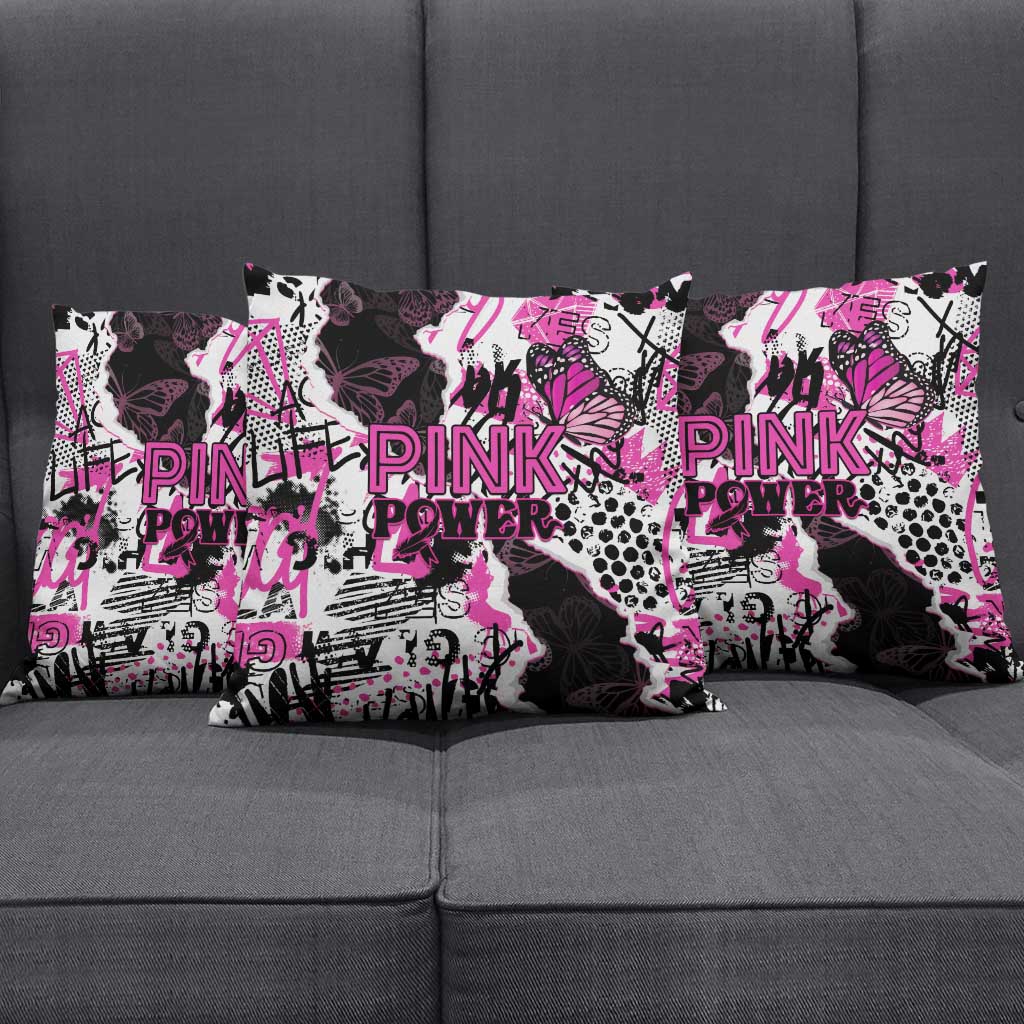 Pink Power Graffiti Pillow Cover Breast Cancer Awareness - Wonder Print Shop