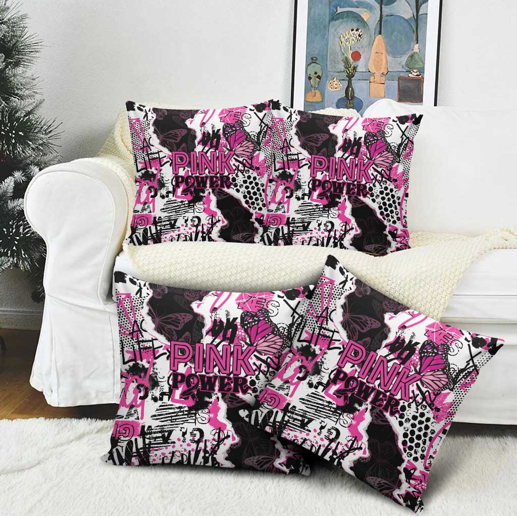 Pink Power Graffiti Pillow Cover Breast Cancer Awareness - Wonder Print Shop