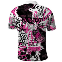 Personalized Pink Power Graffiti Polo Shirt Breast Cancer Awareness - Wonder Print Shop