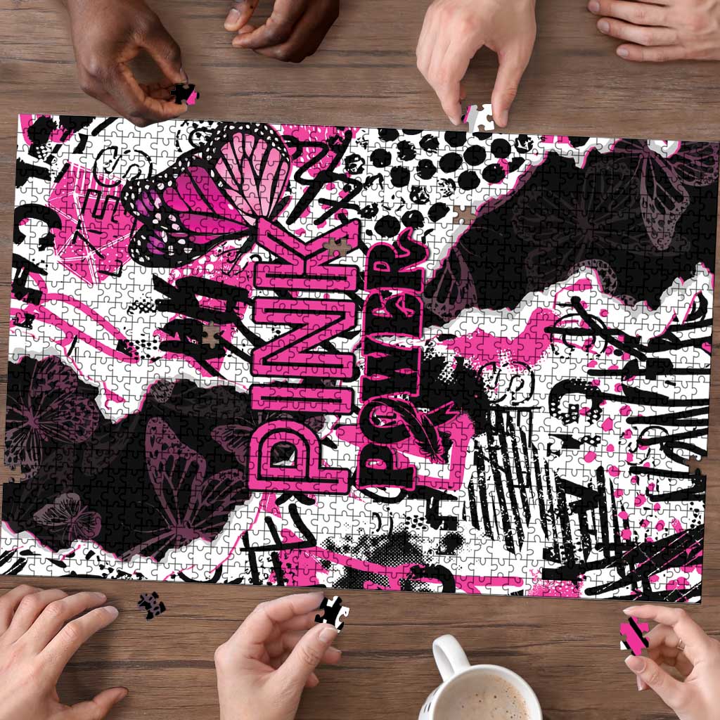 Pink Power Graffiti Puzzle Breast Cancer Awareness - Wonder Print Shop