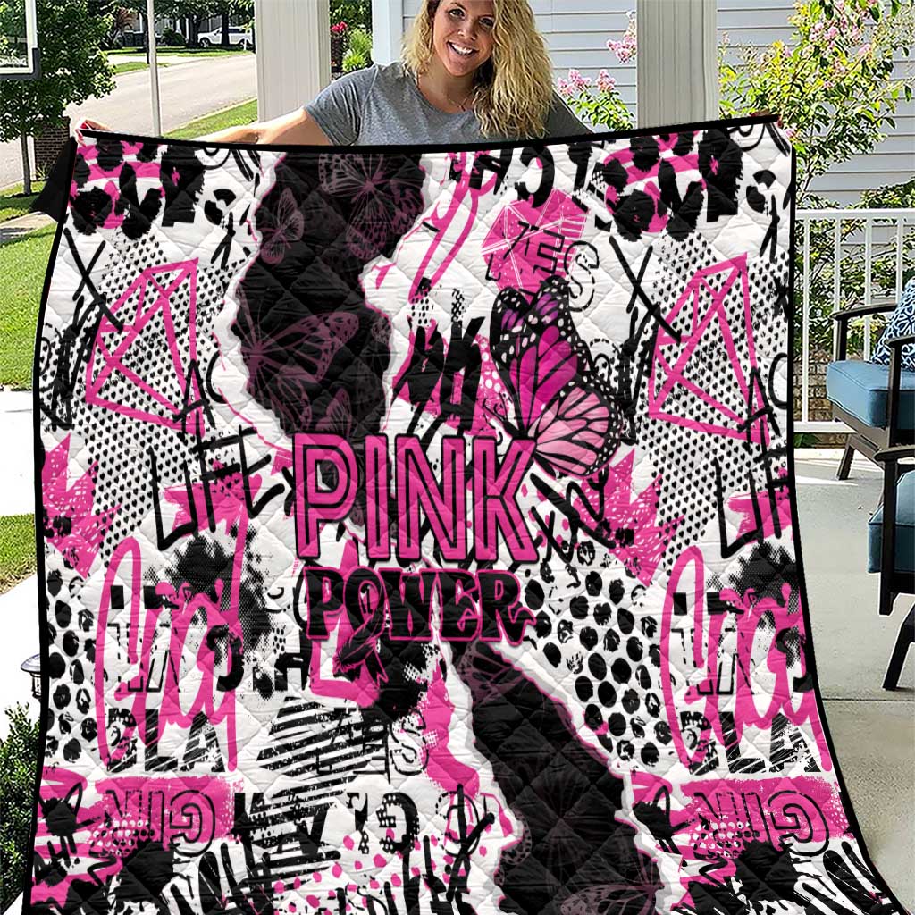 Pink Power Graffiti Quilt Breast Cancer Awareness - Wonder Print Shop
