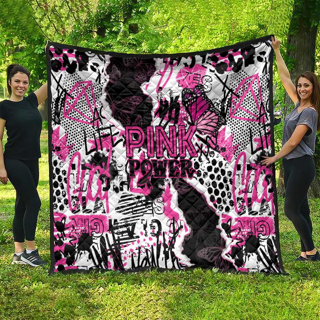 Pink Power Graffiti Quilt Breast Cancer Awareness - Wonder Print Shop