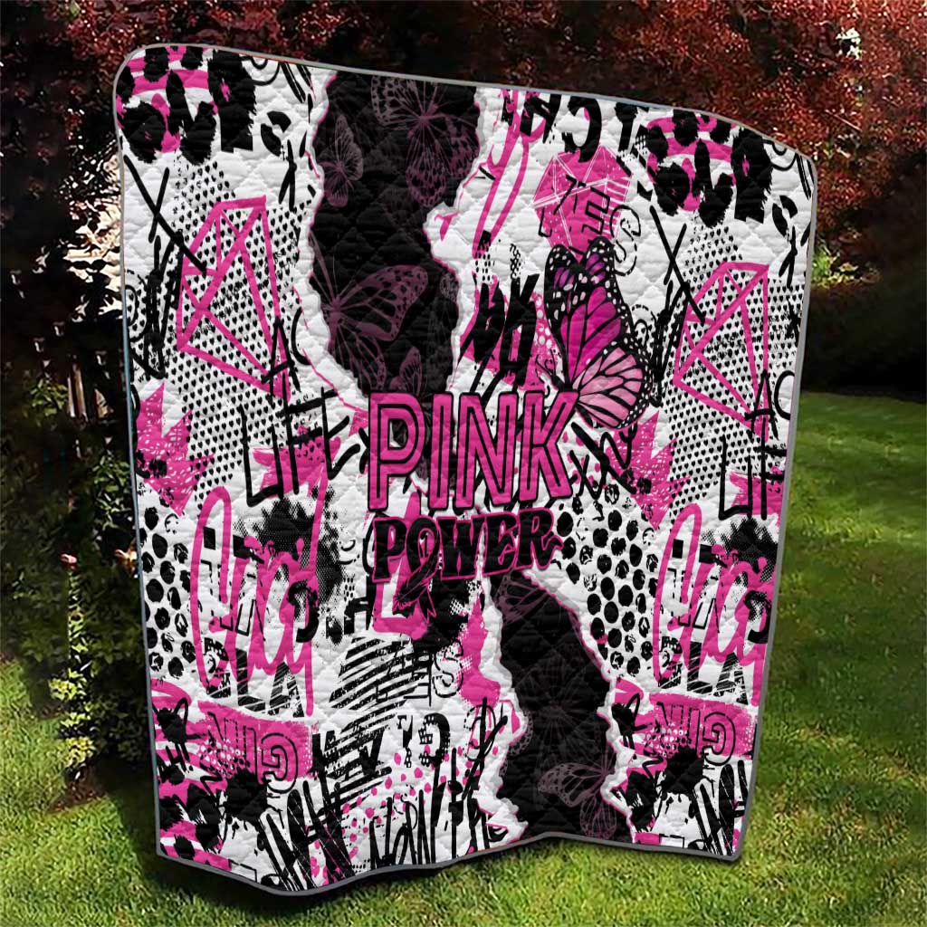 Pink Power Graffiti Quilt Breast Cancer Awareness - Wonder Print Shop