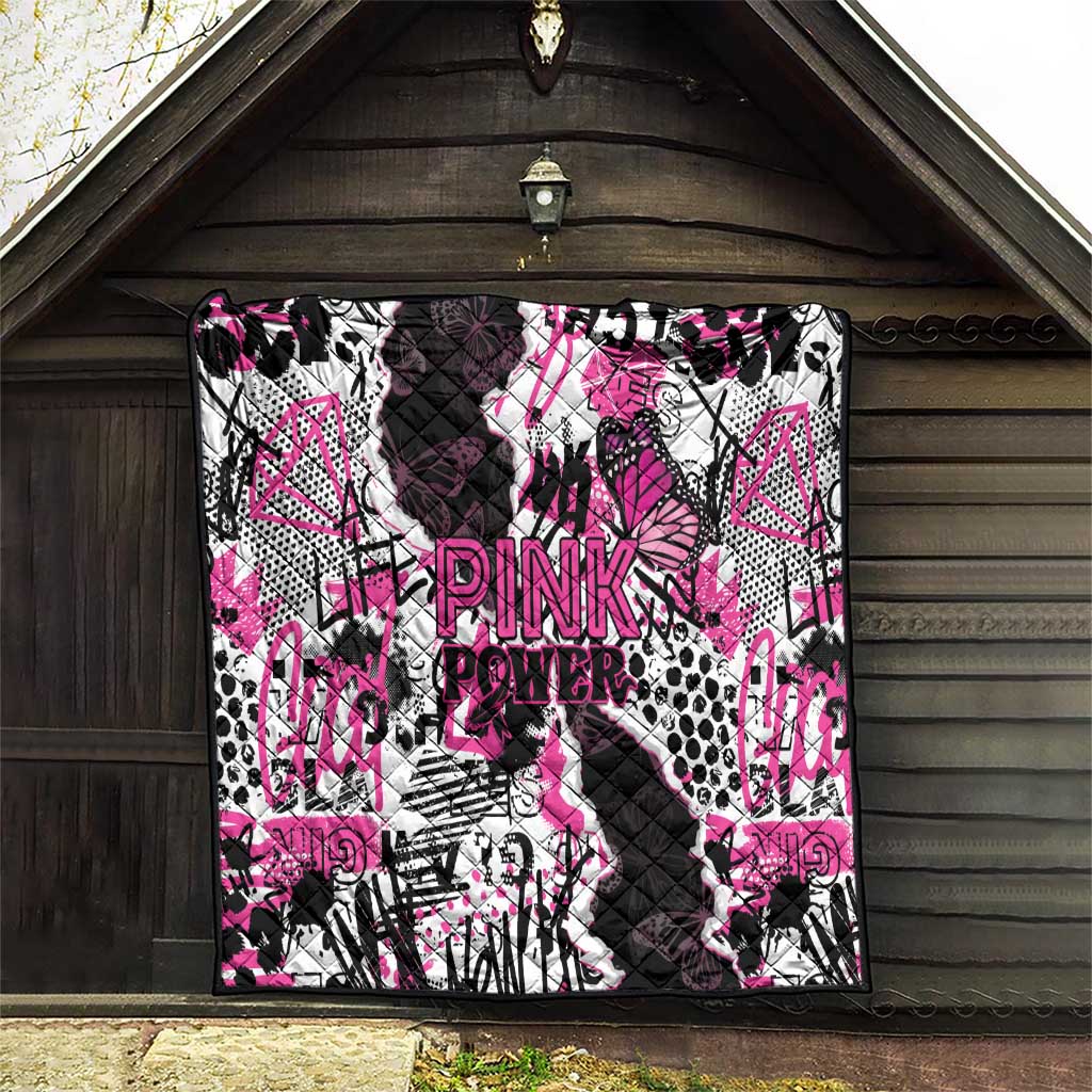 Pink Power Graffiti Quilt Breast Cancer Awareness - Wonder Print Shop