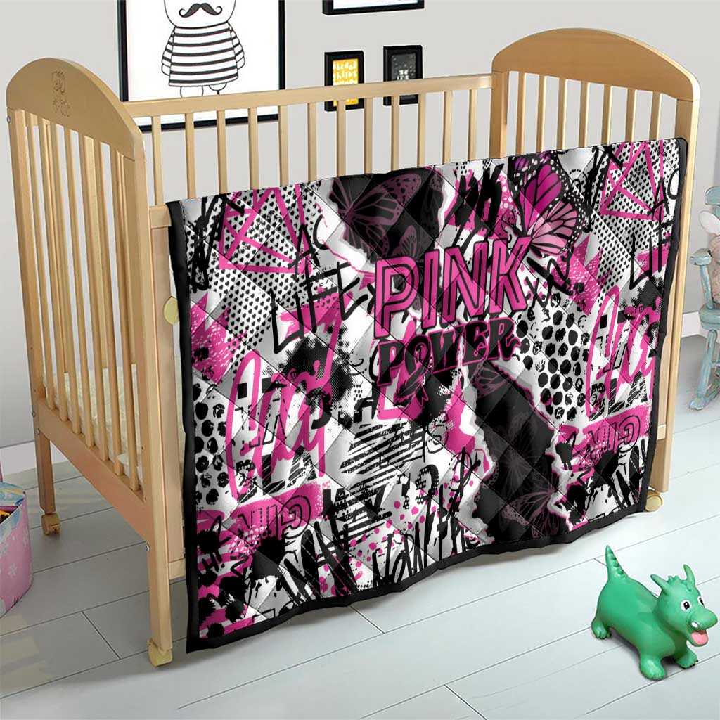 Pink Power Graffiti Quilt Breast Cancer Awareness - Wonder Print Shop