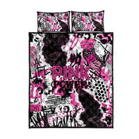 Pink Power Graffiti Quilt Bed Set Breast Cancer Awareness - Wonder Print Shop