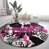 Pink Power Graffiti Round Carpet Breast Cancer Awareness - Wonder Print Shop