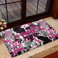 Pink Power Graffiti Rubber Doormat Breast Cancer Awareness - Wonder Print Shop