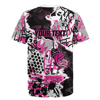 Personalized Pink Power Graffiti Rugby Jersey Breast Cancer Awareness - Wonder Print Shop
