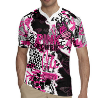 Personalized Pink Power Graffiti Rugby Jersey Breast Cancer Awareness - Wonder Print Shop