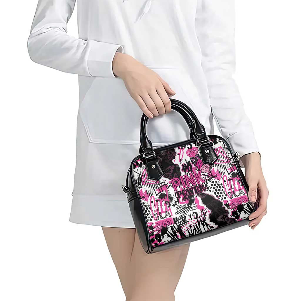Pink Power Graffiti Shoulder Handbag Breast Cancer Awareness - Wonder Print Shop