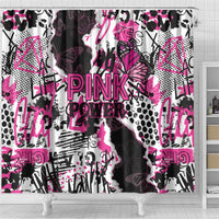 Pink Power Graffiti Shower Curtain Breast Cancer Awareness - Wonder Print Shop