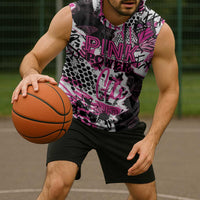 Personalized Pink Power Graffiti Sleeveless Hoodie Breast Cancer Awareness - Wonder Print Shop