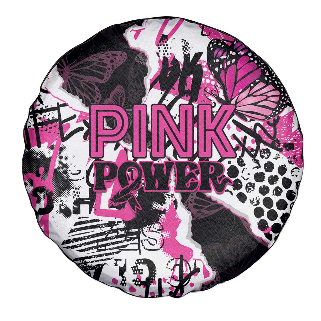 Pink Power Graffiti Spare Tire Cover Breast Cancer Awareness - Wonder Print Shop