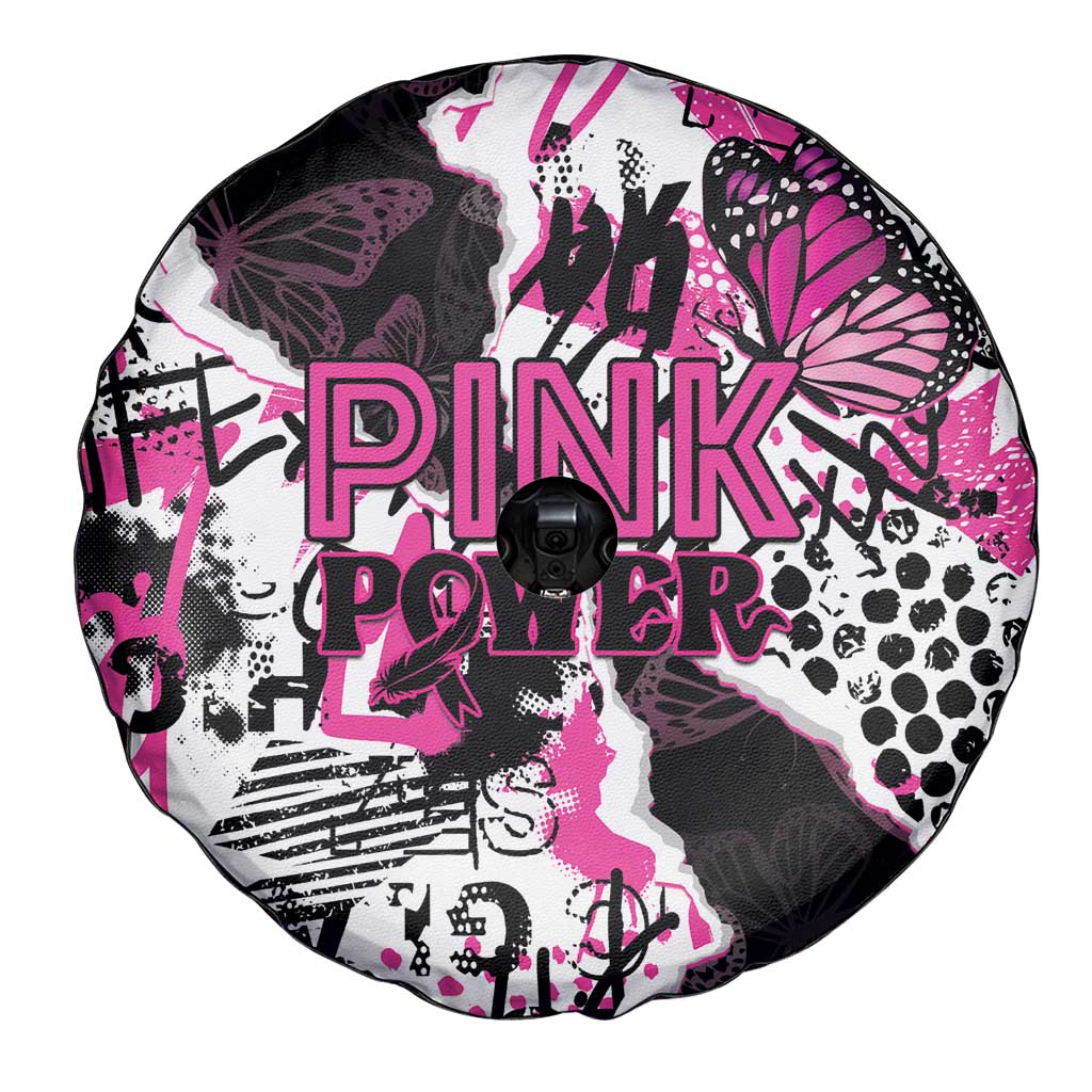Pink Power Graffiti Spare Tire Cover Breast Cancer Awareness - Wonder Print Shop