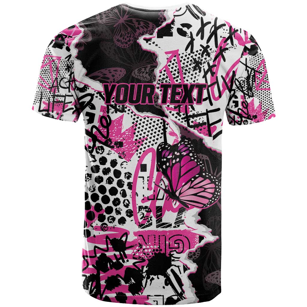 Personalized Pink Power Graffiti T Shirt Breast Cancer Awareness - Wonder Print Shop