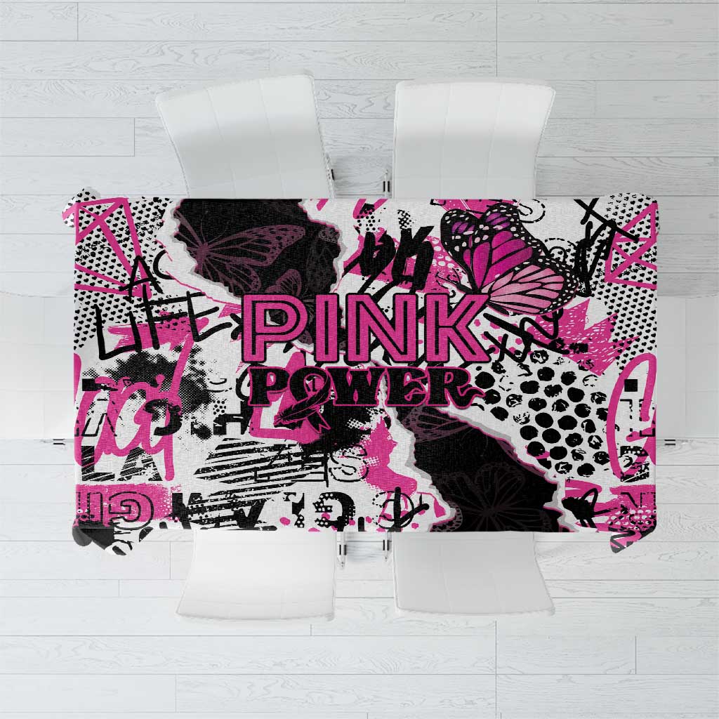 Pink Power Graffiti Tablecloth Breast Cancer Awareness - Wonder Print Shop