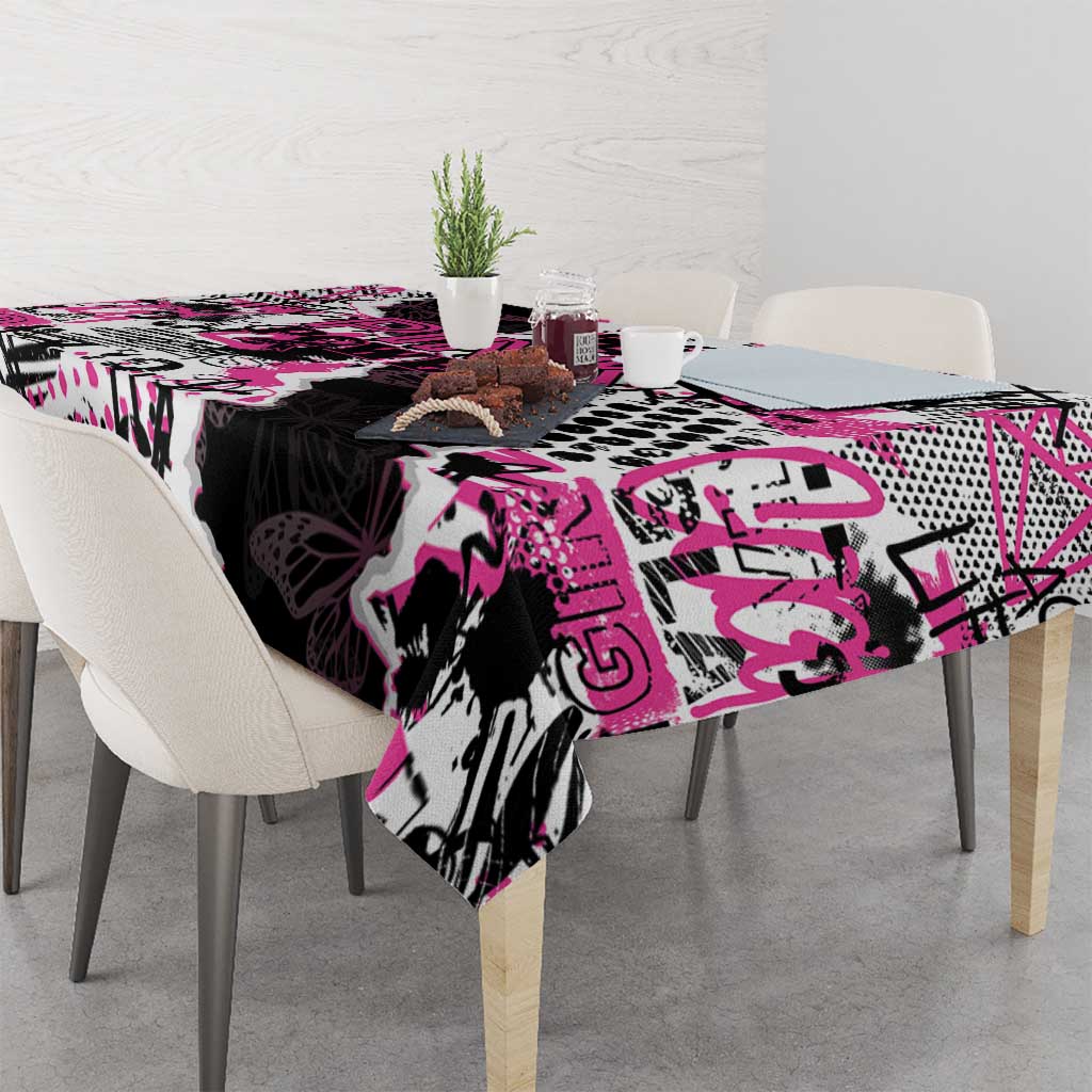 Pink Power Graffiti Tablecloth Breast Cancer Awareness - Wonder Print Shop