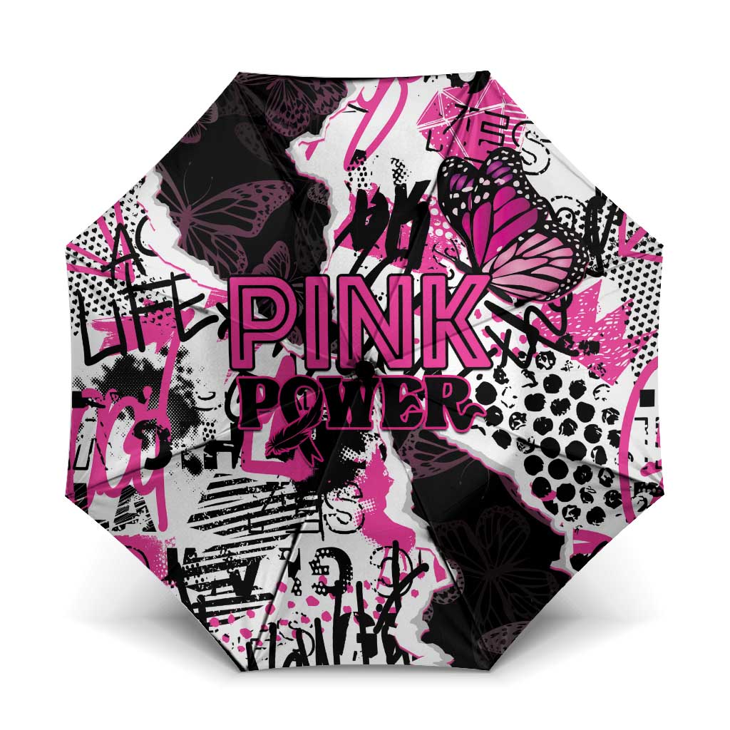 Pink Power Graffiti Umbrella Breast Cancer Awareness - Wonder Print Shop