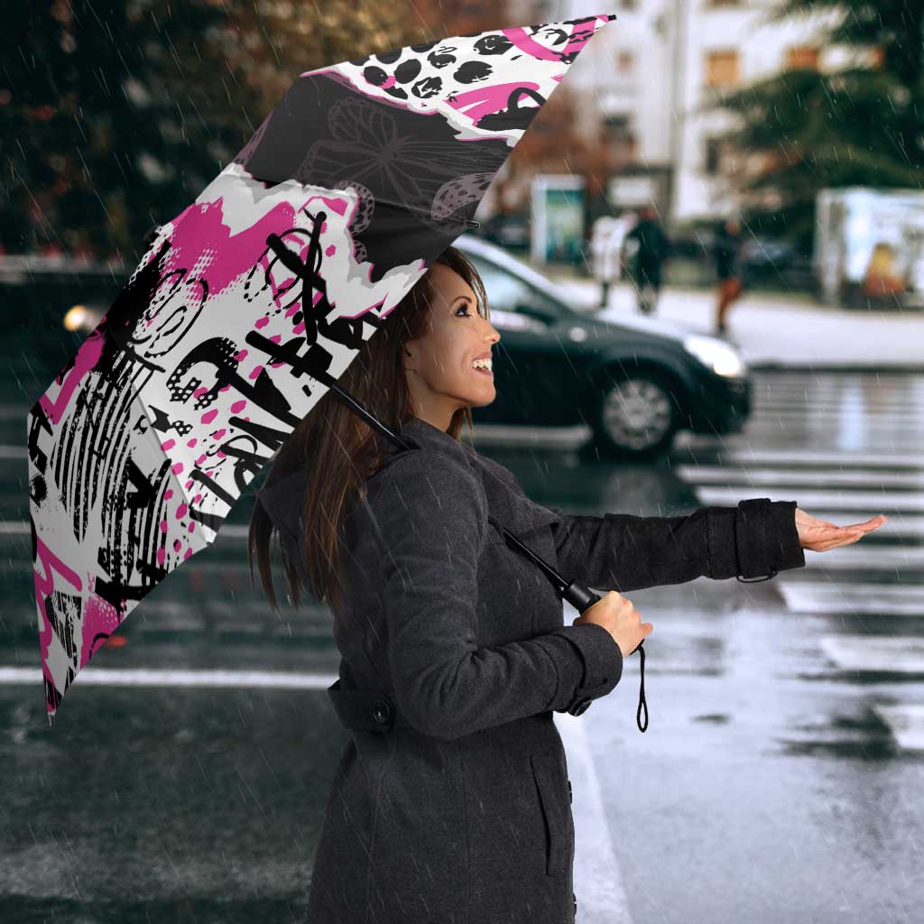 Pink Power Graffiti Umbrella Breast Cancer Awareness - Wonder Print Shop