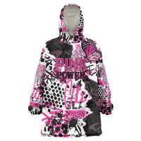 Personalized Pink Power Graffiti Wearable Blanket Hoodie Breast Cancer Awareness - Wonder Print Shop