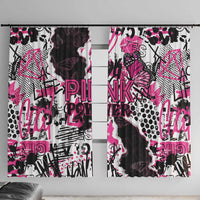 Pink Power Graffiti Window Curtain Breast Cancer Awareness - Wonder Print Shop