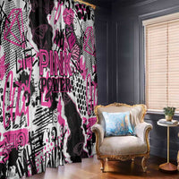 Pink Power Graffiti Window Curtain Breast Cancer Awareness - Wonder Print Shop