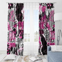 Pink Power Graffiti Window Curtain Breast Cancer Awareness - Wonder Print Shop