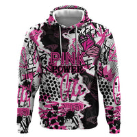 Personalized Pink Power Graffiti Zip Hoodie Breast Cancer Awareness - Wonder Print Shop