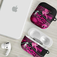 Pink Ribbon Animals Skin African Mixed AirPods Case Zipper Stylized - Wonder Print Shop