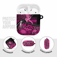 Pink Ribbon Animals Skin African Mixed AirPods Case Zipper Stylized - Wonder Print Shop