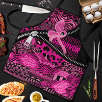 Pink Ribbon Animals Skin African Mixed Apron Zipper Stylized - Wonder Print Shop