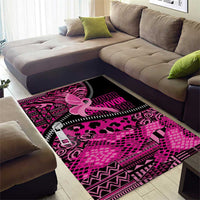 Pink Ribbon Animals Skin African Mixed Area Rug Zipper Stylized - Wonder Print Shop