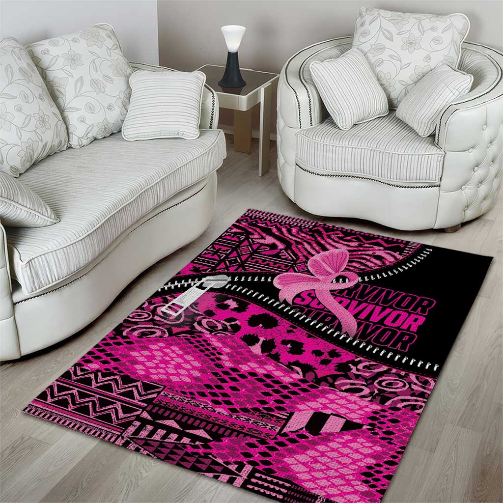 Pink Ribbon Animals Skin African Mixed Area Rug Zipper Stylized - Wonder Print Shop