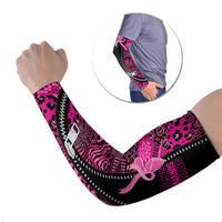 Pink Ribbon Animals Skin African Mixed Arm Sleeves Zipper Stylized - Wonder Print Shop