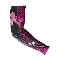 Pink Ribbon Animals Skin African Mixed Arm Sleeves Zipper Stylized - Wonder Print Shop