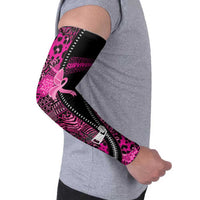 Pink Ribbon Animals Skin African Mixed Arm Sleeves Zipper Stylized - Wonder Print Shop