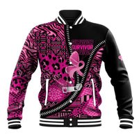 Pink Ribbon Animals Skin African Mixed Baseball Jacket Zipper Stylized - Wonder Print Shop