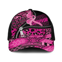 Pink Ribbon Animals Skin African Mixed Baseball Net Cap Zipper Stylized - Wonder Print Shop
