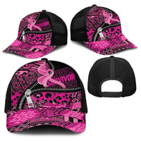 Pink Ribbon Animals Skin African Mixed Baseball Net Cap Zipper Stylized - Wonder Print Shop